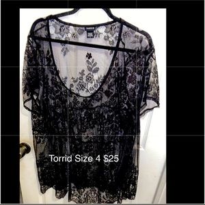 Torrid Black Lace Top